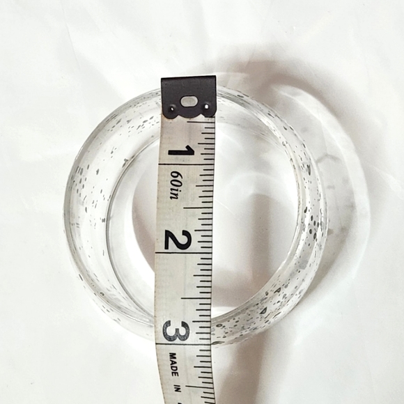Vintage Clear Splatter Bangle Bracelet - Picture 5 of 5